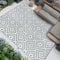 Famibay Outdoor Teppich Wetterfest Outdoor Teppich Balkon Camping Wasserfest Grau Kunststoff Wendbar Leicht Outdoorteppich für Terrasse Garten Balkon Camping Innen Außen
