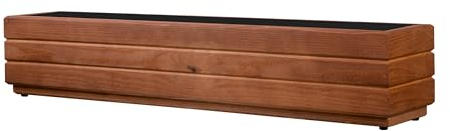 alfalux Pflanzkübel Für Garten Pflanzkasten Für Balkon Blumenkübel Für Fensterbank Blumenkasten Für Terrasse Kräuter-Balkonkasten aus Holz Blumentopf NUSS-BRAUN 90DES1717NU (90 x 17 x 17 cm)