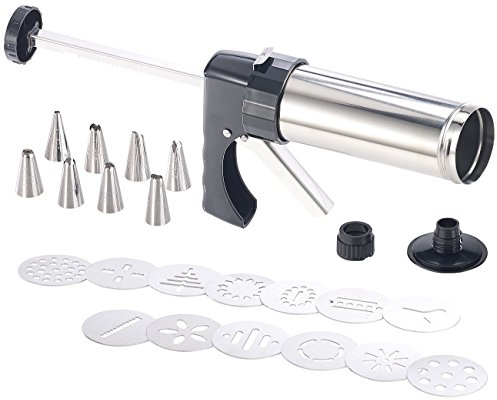 Rosenstein & Söhne Gebäck-Spritze: Profi-Edelstahl-Gebäckpresse & Garnierspritze (Versandrückläufer) (Professionelle Gebäckpresse, Spritzgebäck Pressen, Backpapier)
