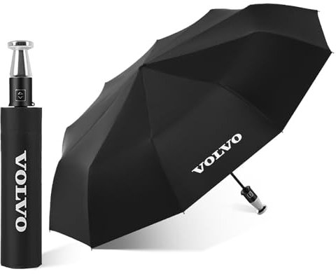 BsApp Auto-Automatik-Klappschirm mit Logo für Volvo XC40 XC60 XC70 XC90, Wasserdichter, Winddichter Sonnenschutz, Reiseausrüstung, Geschenke für Männer und Frauen und Festival-Merchandise