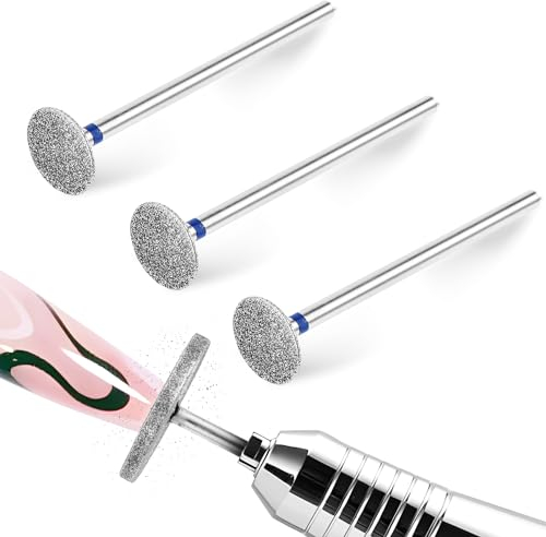 Jeffdad 3 Stück Nagelfräser Bits, Professioneller Nagelfräser Bits Electric Foot File Hard Skin Remover Entfernen Gel Acryl Nagelhaut Hartmetall Schleifer Fräser Elektrische Nagelfeile Gel Polier