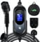 EV Charger Type 2 to 3 Pin 10M, 6/8/10/13A Adjustable, 12 Hours Delay Timer, Touch Control, IP67 Waterproof, 3.3kW Electric Ev Charger, EV Charger Cable Type 2 to 3 Pin Plug with Cable Bag