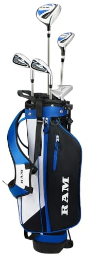 Ram Golf SDX Junior Boys Golf Clubs Set with Bag (Blue, 9-12 Years, Left)