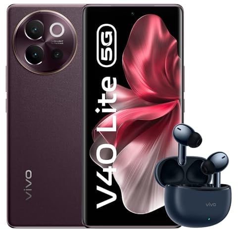 vivo V40 Lite 5G Smartphone, 8 GB + 256 GB, 6.78” Pantalla curva AMOLED 120Hz FHD+, Cámara triple 50 MP+8 MP+2 MP, Aura Light, Batería XL 5500 mAh, 44 W Flashcharge, IP64, Dual SIM, e-SIM, NFC
