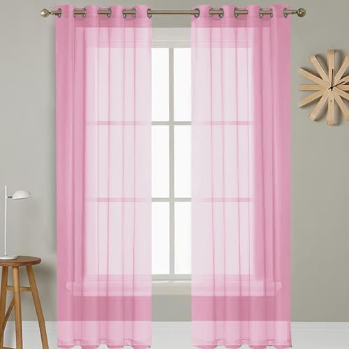 GAIFNAG Tende Termiche Oscuranti 250 x 65 cm Lino Naturale, Sole Antimosche Lavabile Regolabile Tende Oscuranti per Interni Camera da Letto per Camera da Letto Salotto, Rosa