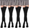 PanAcratis 4 Pairs Thigh High Socks Black Over the Knee Socks Womens for Women Knee High Socks for Daily Wear Knee High Socks Over Knee Leg Warmers Tube Dresses Fashion Cotton Thigh High Socks