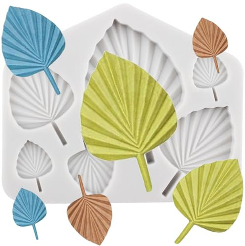 MINFEIDMS Moule en silicone tropical en forme de feuille pour fondant, fleur, feuille, chocolat, décoration de gâteau, cupcake, bonbons, pâte à sucre, argile polymère