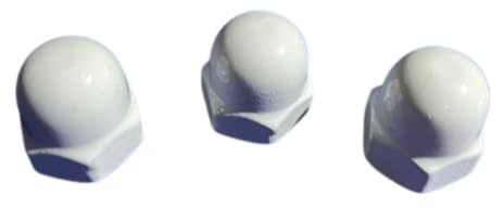 Hutmuttern DIN 1587 Edelstahl Weiß V2A - M5 Weiße Hutmuttern (25, M5)