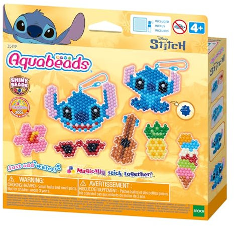 Aquabeads- Le kit porte clés Stitch - Kit de Loisirs créatifs - Activité Manuelle Enfants en Toute autonomie - Coffret de Perles Qui collent avec de l'eau - Jouet Enfant 4 Ans et + - 35119