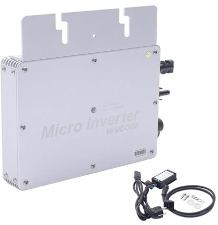 ACROSSPART Mikro Wechselrichter 300W, Wechselrichter MPPT Mikro-Solar-Netzeinspeise Digitaler Solarwechselrichter mit Funktion der Rückwärtsübertragung IP65 Wasserdicht
