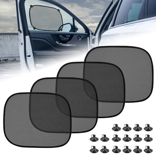 VGECEE Parasol Lateral Coche con Ventosas 44x36cm Quitasol Para Ventana Protector Solar de Cristal para Bebé y Niños