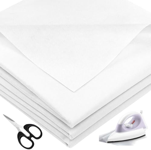 Annickee Bügelvlies, 300x100 cm Weiß Aufbügelbarer Einlagestoff mit Schere | Bügelflies Leichtes Gewicht Einseitig 50g/m², Vlies zum Aufbügeln für Bügelfalten, Nähhandwerk, Verstärkte Bekleidung
