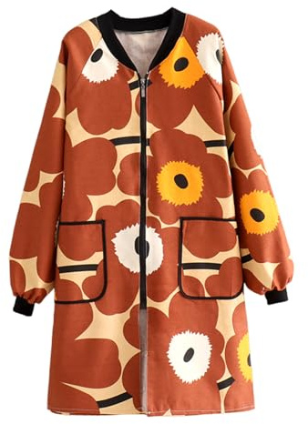 LZJDHKJ Unisex Artist Apron Sleeved Apron for Men Women Painter Smock with Big Pocket for DIY Painting Pottery Garden Crafting D,One Size