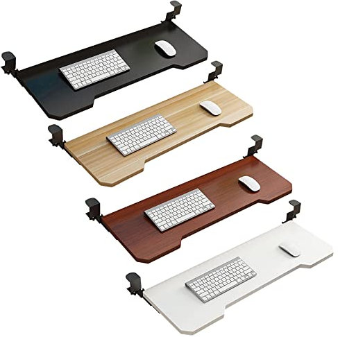 Ergonomic Wooden Keyboard Tray with 36cm Ball Bearing Slides - Under Desk Extension for Keyboard & Mouse Space-Saving Design Enhance Comfort & Productivity