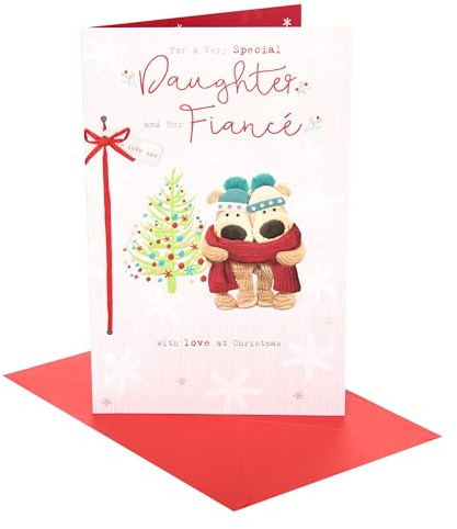 Boofle | Christmas Card for Daughter & Fiancé | Cute Design | With Envelope | Xmas Presents | Her/Him | Greeting Card | 25.4 x 16.5cm