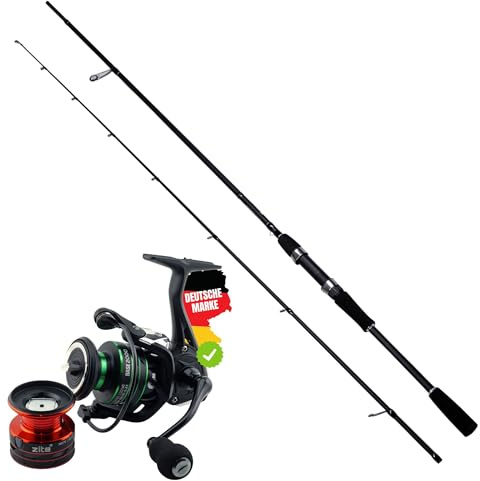 Zite Fishing Inzite Base Stick Ruten Set | Spinnrute Barsch Zander Hecht aus 24T Carbon SIC-Beringung 225-255cm 5–85g + Spinnrolle Base 2000 3000 4000 (Base Stick Perch + Base Reel 2000)