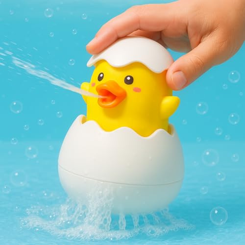 Toyana Baby Bath Toy Set Toddler with Floating Egg Chicks & Water Spray | Fun Educational Bathtub Sensory Toys for Toddlers & Infants 6-36 Months | Interactive Water Play Babies Gift Toys Set Play