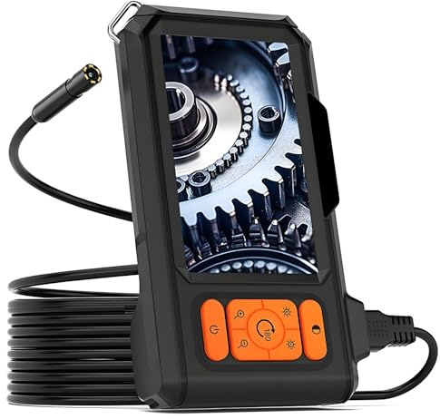 BOGJFC 4.3 Inch IPS HD 1080P Industrial Endoscope Camera 8mm Waterproof USB Borescope for Car Pipe and Sewer Inspection with 2600mAh Battery 2 to 100M Rigid Cable(30M)