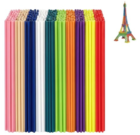 Katyjun 300 Stück 3D Stift Filament zum Inspirieren Kreativer Ideen PCL Filamente 2.5 mm für 3D Pen Nachfüllset Langanhaltende Farbbrillanz Nachfüll 10 Farben Set Ideal für Malen und Modellbau
