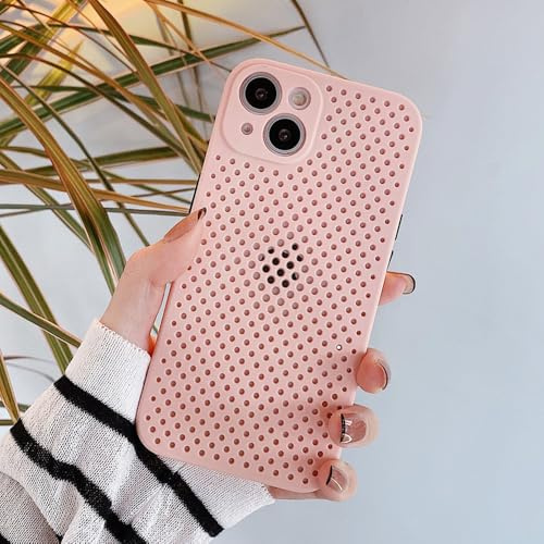 Custodia per telefono traspirante e raffreddante con dissipazione del calore per iPhone 13 12 11 Pro XS Max XR Mini 7 8 Plus SE2020, colore caramella, morbida cover in TPU, rosa, per iPhone 13 Pro