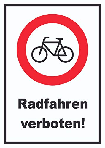 HB-Druck Radfahren verboten Schild Keine Fahrräder A4 (210x297mm)