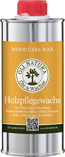 OLI-NATURA Holz-Pflegewachs (Zur Auffrischung und Pflege aller hartwachsöl-behandelten Holzoberflächen), 0.25 Liter, Farblos/natur