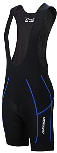 Airtracks Herren Funktions Fahrradhose Kurz mit Trägern Pro - Trägerhose Kurz - BIB Radhose - Kurze Radlerhose - 3D Coolmax Sitzpolster - Atmungsaktiv - Reflektoren