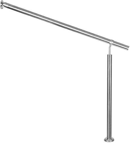 Edelstahl Handlauf Treppengeländer Geländer für Treppe Treppen mit Wandhalter seitliche Montage Wand Halterung Auswahl Länge mit Montagematerial Handläufe V2Aox, Länge:150 cm