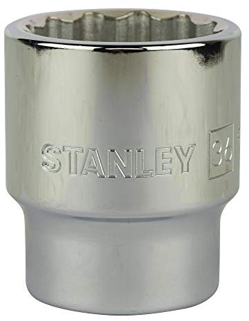 Stanley Acero al cromo vanadio Stmt89636-8B 3/4 pulgadas 36 mm 12 puntos estándar (plateado)