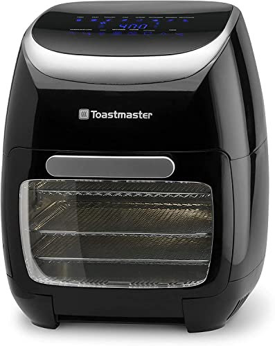 Toastmaster Select Brands Digital Air Fryer with 3 Cooking Shelves, 10 Kabob Skewers and 11 Rotisserie