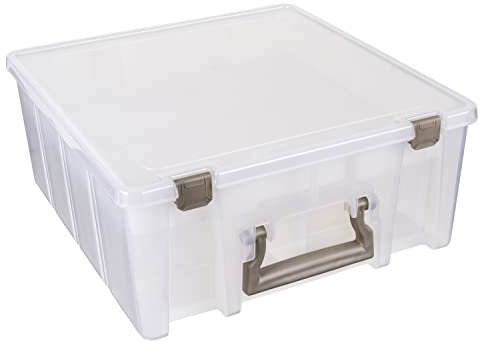 ArtBin 6899AZ Super Satchel Double Deep mit herausziehbarem Tablett, Aufbewahrungsbehälter, tragbarer Organizer für Kunst und Handwerk, mit herausnehmbaren Trennwänden, transparent