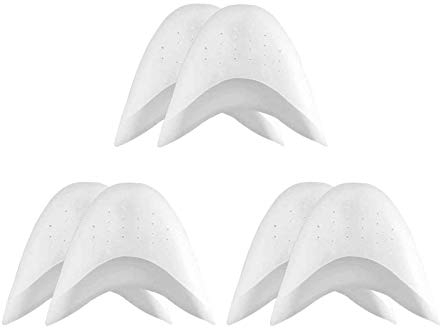 3 Paar Zehenschützer, Profi-Silikongel Zehenkappen, Vorfußkissen, Ballettschuhe, Ballett, Spitzfußpolster, für Tanzschuhe an der Fußspitze, Ballett, spitz, (Weiß)
