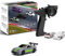 FLYCOLOR Turbo 1/76 échelle Mini RC Voiture avec 2.4G télécommande Classique LED Light Full échelle modèle (c73 Gris)