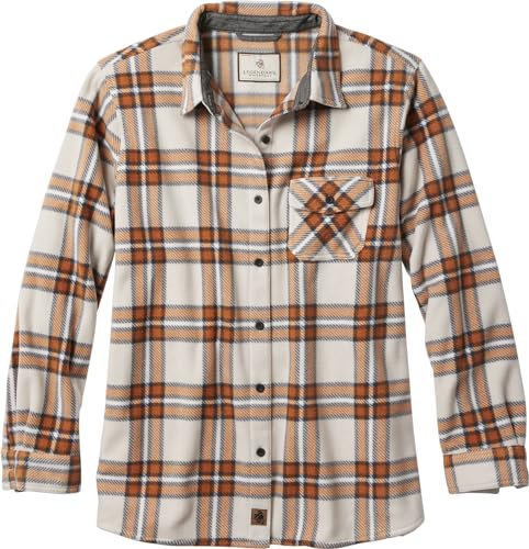 Legendary Whitetails Damen Trail Guide Fleece-Hemd mit Knopfleiste Button-Down-Shirt, Longhorn Plaid, Mittel