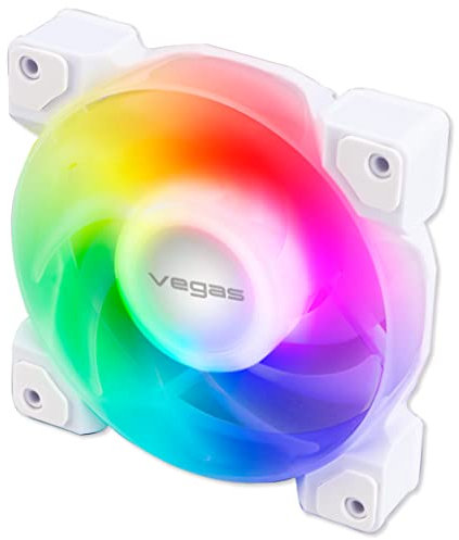 Akasa Vegas A12, aRGB 120mm Case Fan, Up to 52.3 CFM, Addressable RGB Motherboard Sync, Anti Vibration-Rubber Pads, White PWM Cooling fan for PC Cases and Radiators System, AK-FN111-WH