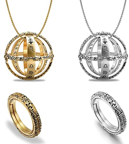ysister Fidgets Anti-Kompressionsspinner-Ringe, Spielzeug, 2 Stück, Stressabbau für Kinder und Erwachsene (Gold + Silber)