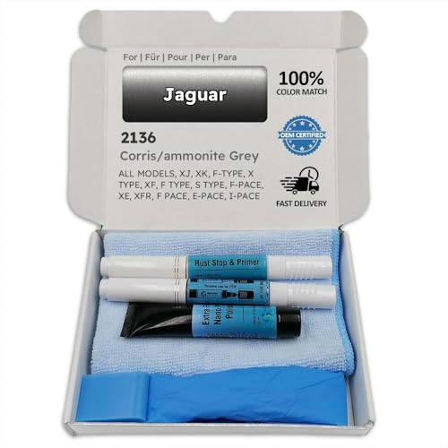 Genuine Colors Lackstift CORRIS Ammonite Grey 2136 für Jaguar Grau XJ XK F-Type X Type XF F S F-PACE XE XFR PACE E-PACE I-PACE