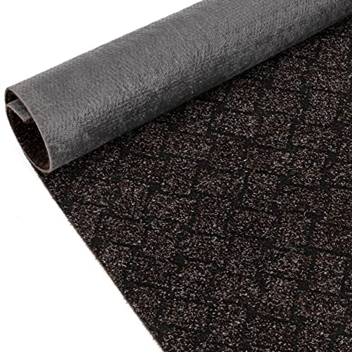 ANRO Schmutzfangmatte Flur Läufer Schmutzfangläufer Fußmatte Teppichläufer Flurteppich Türmatte Meterware Melbourne Dunkelbraun 500x100cm