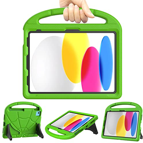 Kids Case for iPad (A16) 11th Generation 11inch 2025/iPad 10th Generation 10.9 inch 2022, Mansiruyi Shockproof Handle Stand iPad 10.9 inch/11 inch Case for kids - Green
