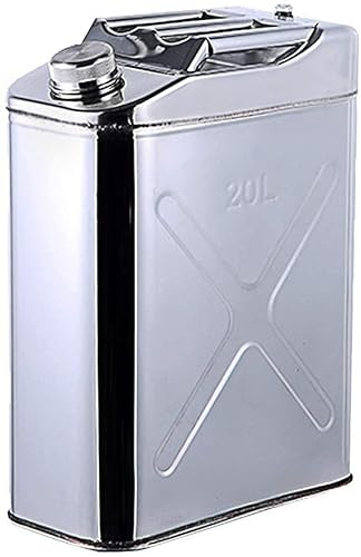 Bidon Essence des Jerrycans Bidon De Carburant en Acier Inoxydable 20L, Bidon D'essence en Métal Épaissi Portable, Accessoires Automatiques De Bidon De Rechange De Voyage De Camping