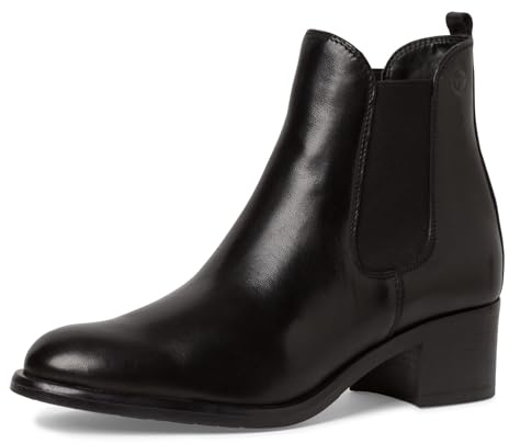 Tamaris Damen Chelsea Boots Leder Blockabsatz