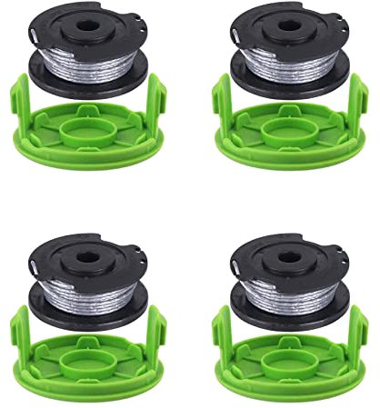 Green*works 21287 Lot de 4 bobines de fil de rechange pour débroussailleuse 24 V 1,5 mm 6 m