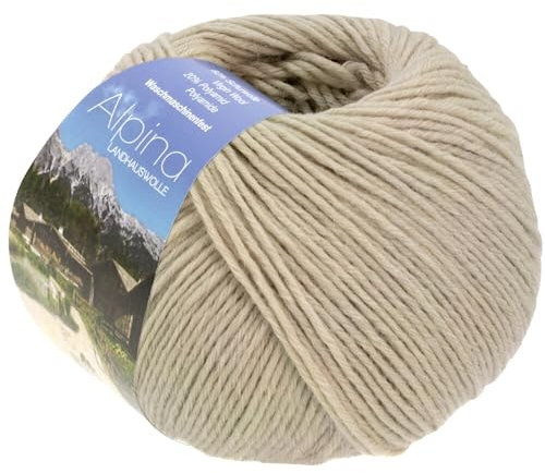 LANA GROSSA Alpina | Landhauswolle und Trachtengarn, waschmaschinenfest | Handstrickgarn aus 80% Schurwolle & 20% Polyamid | 100g Wolle zum Stricken & Häkeln | 210m Garn 72