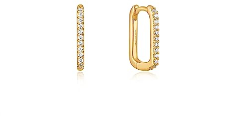 Ania Haie Damen-Creolen 925er Silber Zirkonia One Size Gold 32021628