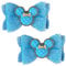 Minnie Mouse Aqua Blue Glitter Hair Bows, Clips, Grips Accessory Cute Girls Slides Mickey Embellishment 9.5cm x 6cm Handmade 2pcs
