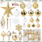 130 Pezzi Palline di Natale 6cm, Ornamento Infrangibile Glitter, Oro e Bianco, Per Albero Natale, Matrimoni, Decorazioni Per Feste