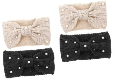 POPETPOP 4stücke Gestrickte Haarbänder Mit Schleife Für Damen Bequeme Warme Und Stilvolle Haarschmuck-accessoires Für Täglichen Gebrauch Und Besondere Anlässe