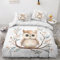 GEDAEUBA Eule Bettwäsche 140x200 Winter - Kinder Bettbezug 140x200 2er Set, Wendebettwäsche und Kissenbezug 70x90, Weiche & Angenehme & Warme Mikrofaser Bettwäsche-Sets mit Reißverschluss