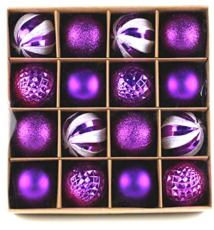 Tassety Weihnachtsbaum-Anhänger, Dekoration, Kugeln, 6 cm, 16 Weihnachtskugeln