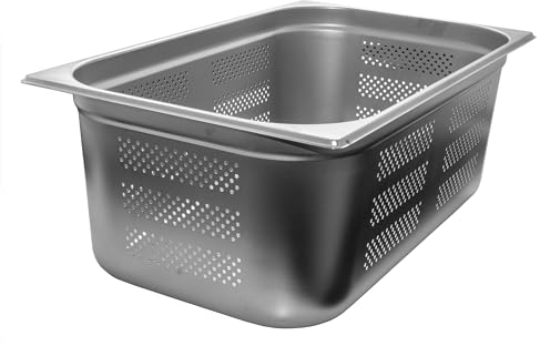 AcMax GN 1/1 Gastronormbehälter GN-Behälter Edelstahl 28 Liter Tiefe 200mm GELOCHT